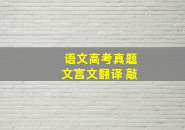 语文高考真题文言文翻译 敲